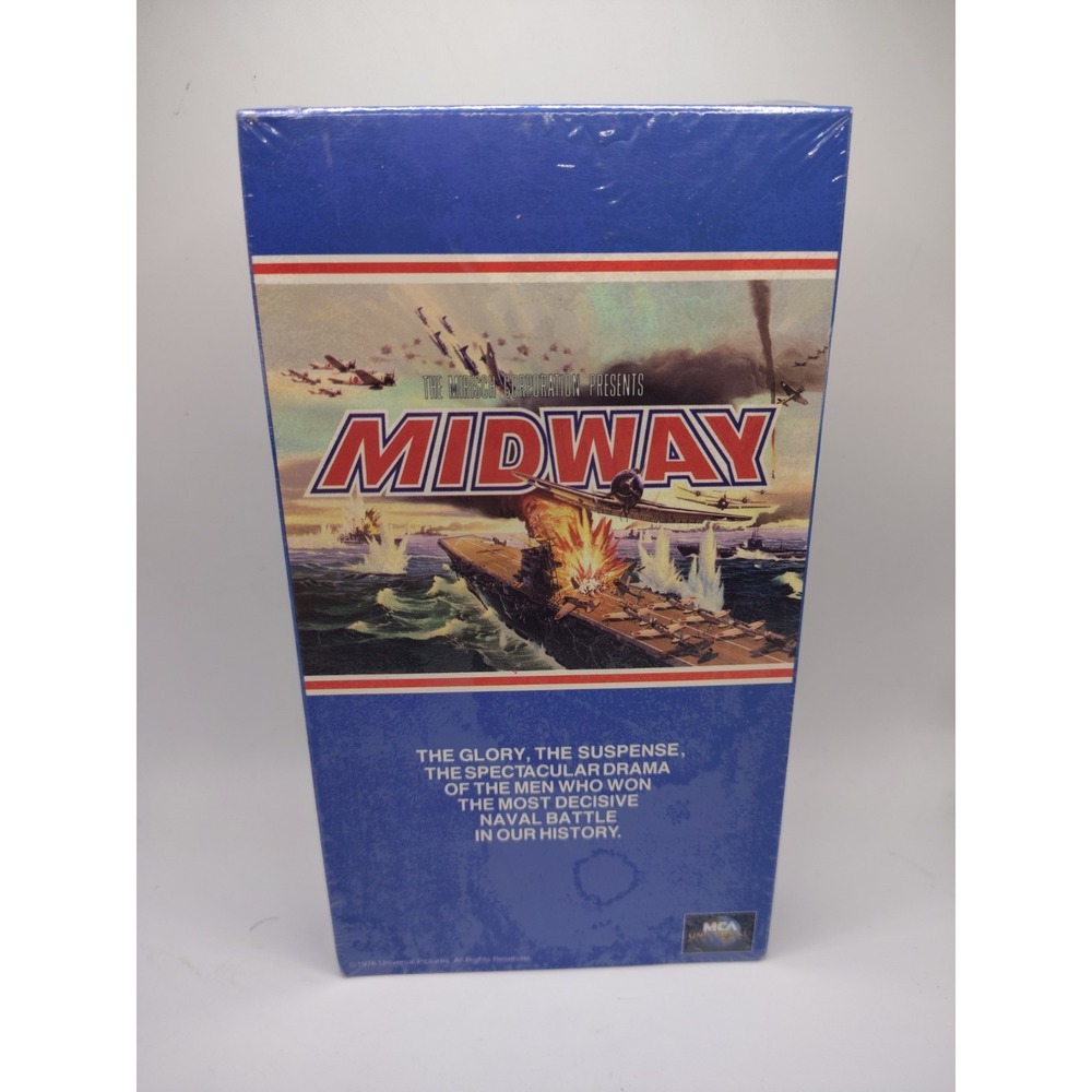 Midway VHS Tape Movie 1990 Charlton Heston Henry Fonda New‎ Sealed watermarked